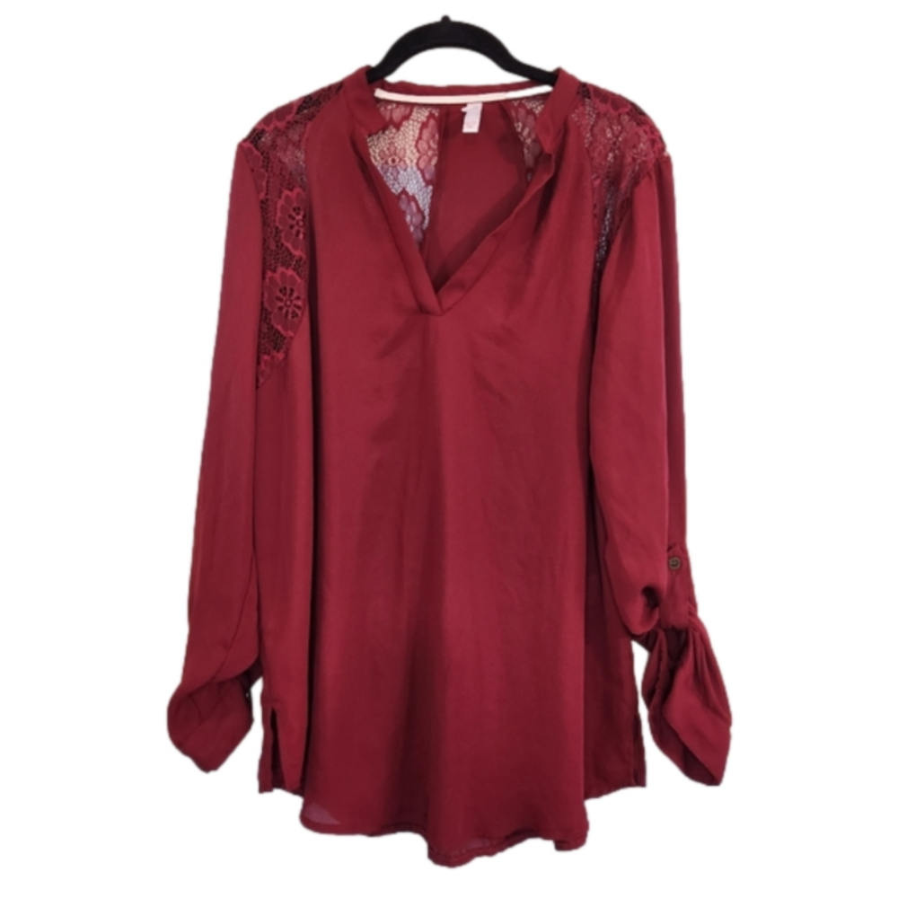 Xhilaration Plus Size Maroon Top - Picture 4 of 5
